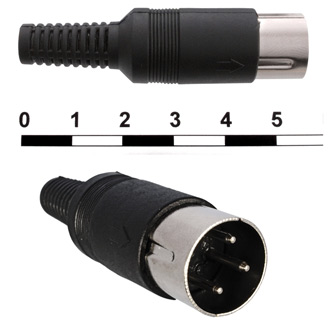 7-0251 3P - Разъем DIN 7, вилка на кабель 3pin, 1А