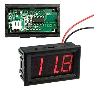 V27T-DL RED (3.2-30V) - Цифровой LED вольтметр DC 3,2-30В ±3%, красный