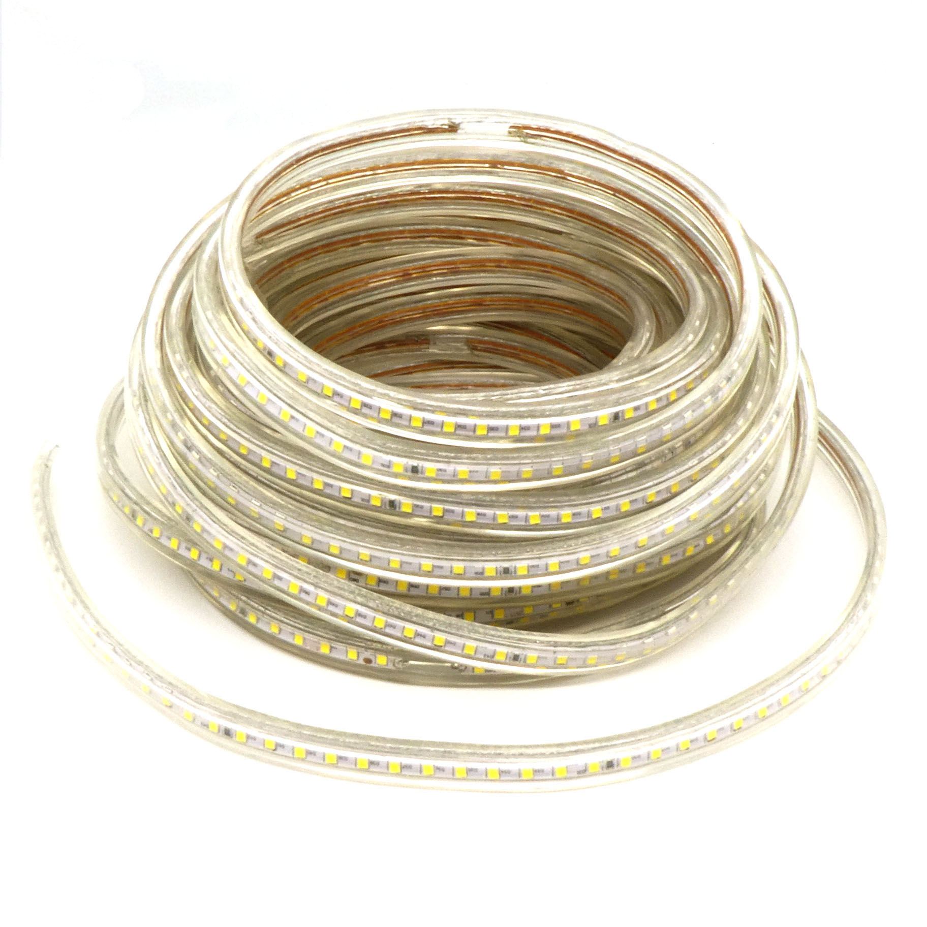 LED-лента 3528 W/ 120 чипов/1м/220V/IP68 - в силиконовой оболочке / белая / 120 чип диодов 3528 на метр / потребляемая мощность 9,6 Вт/м / 480Лм/м / 4200k / IP68