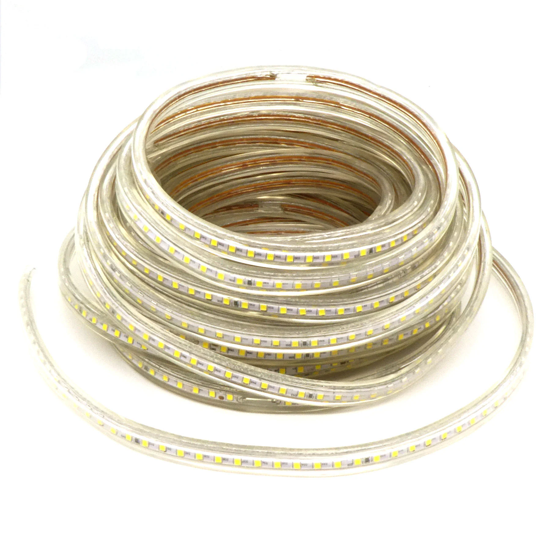 LED-лента 3528 W/ 120 чипов/1м/220V/IP68 - в силиконовой оболочке / белая / 120 чип диодов 3528 на метр / потребляемая мощность 9,6 Вт/м / 480Лм/м / 4200k / IP68