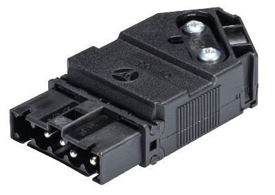 Разъем GST15I4S S1 ZW1V SW - Вилочный разъем на кабель диам. 6 - 11,5 мм, 4 полюса, винтовая фиксация, номинальное напряжение: 250/400V, номинальный ток: 16A, цвет: черный, серия gesis GST15i4