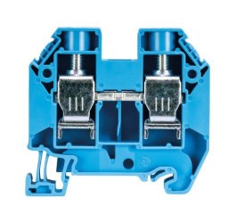 Клемма WT 16 BL - Проходная клемма, тип фиксации провода: винтовой, номинальное сечение: 16 мм кв., 76A, 1000V, ширина: 12 мм, цвет: синий, тип монтажа: DIN 35