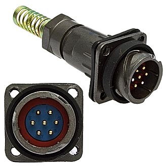FQ18-7PIN ZPJ-8 - Блочная вилка, 7 контактов, с патрубком и пружинным хвостовиком под кабель 8мм