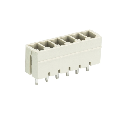 Вилка Wiecon 8513 S / 6 G - Вилочный разъем, вертикальный, на плату, шаг 3,5 мм, 6 полюсов, фиксация на плате пайкой, 250V, 8А, без маркировки, цвет: серый, серия 8513 S G