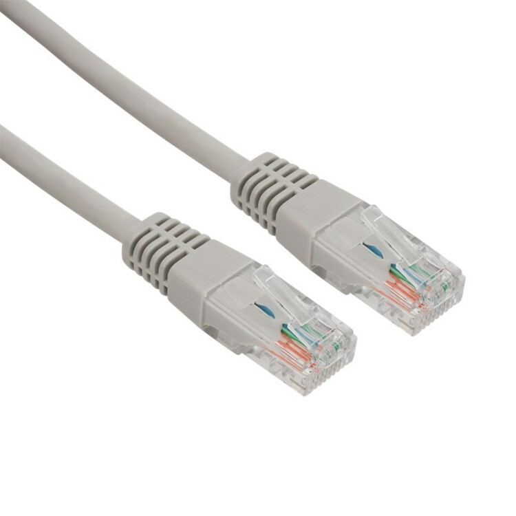 Шнур коммутационный, патч-корд U/UTP RJ45-RJ45, CAT 5e, ZH нг(А)-HF, серый, 1м 18-8002