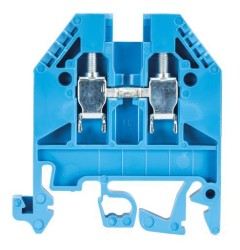 Клемма WK 2.5 /U BLAU - Проходная клемма, тип фиксации провода: винтовой, номинальное сечение: 2,5 мм кв., 24A, 800V, ширина: 5 мм, цвет: синий, тип монтажа: DIN 35