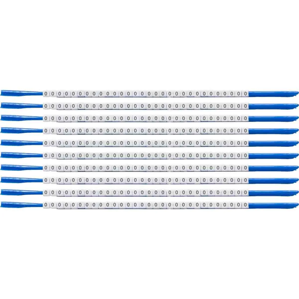brd133000 - SCN-07-0 клипсы белые, 300шт/упак, для провода 1,9-2,4мм диаметра, легенда 0