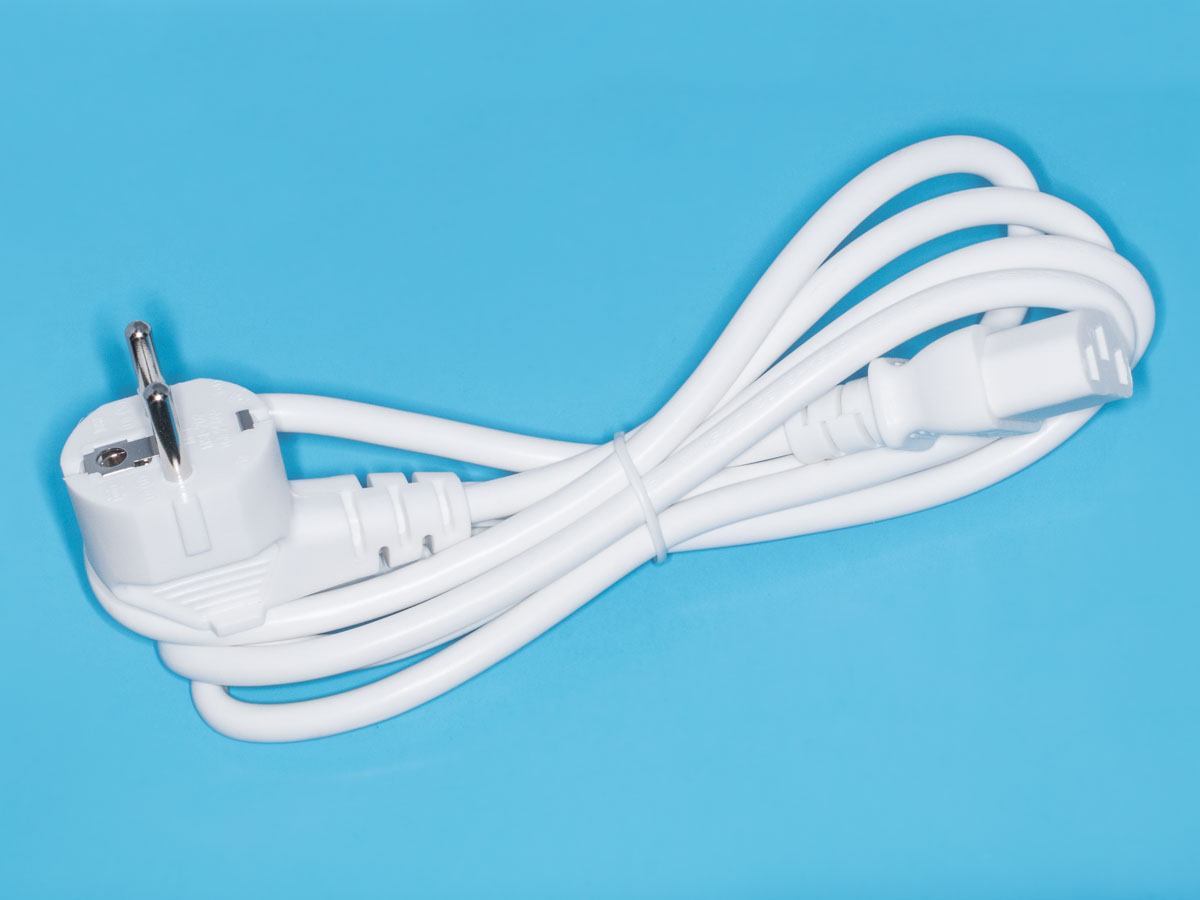 SCZ-1 W - Кабель сетевой 220В прямой, 0207-1.8M-92, белый, 1,8м