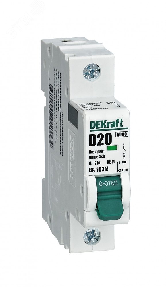 Выключатель автоматический без теплозащиты 1P 16А х-ка C 6кА ВА-103M 12502DEK