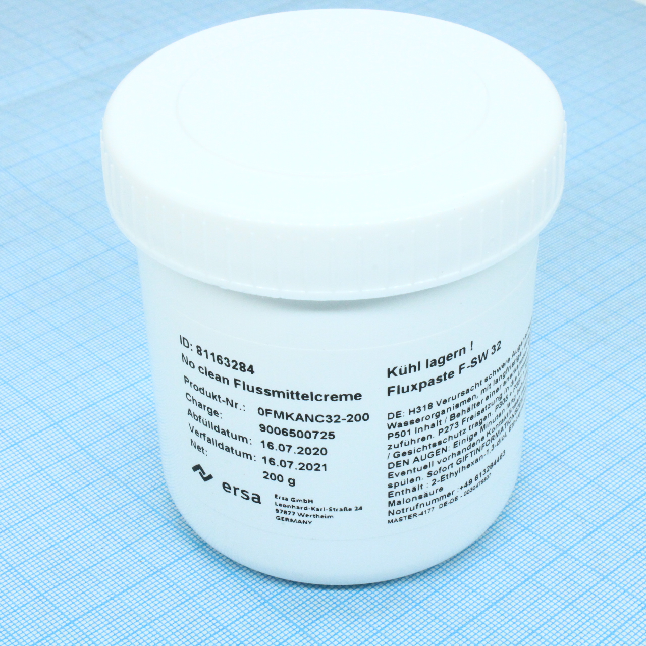 Флюс-крем FMKANC32-200 (NC5070) ERSA - Безотмывочный флюс, 200 мл. банка