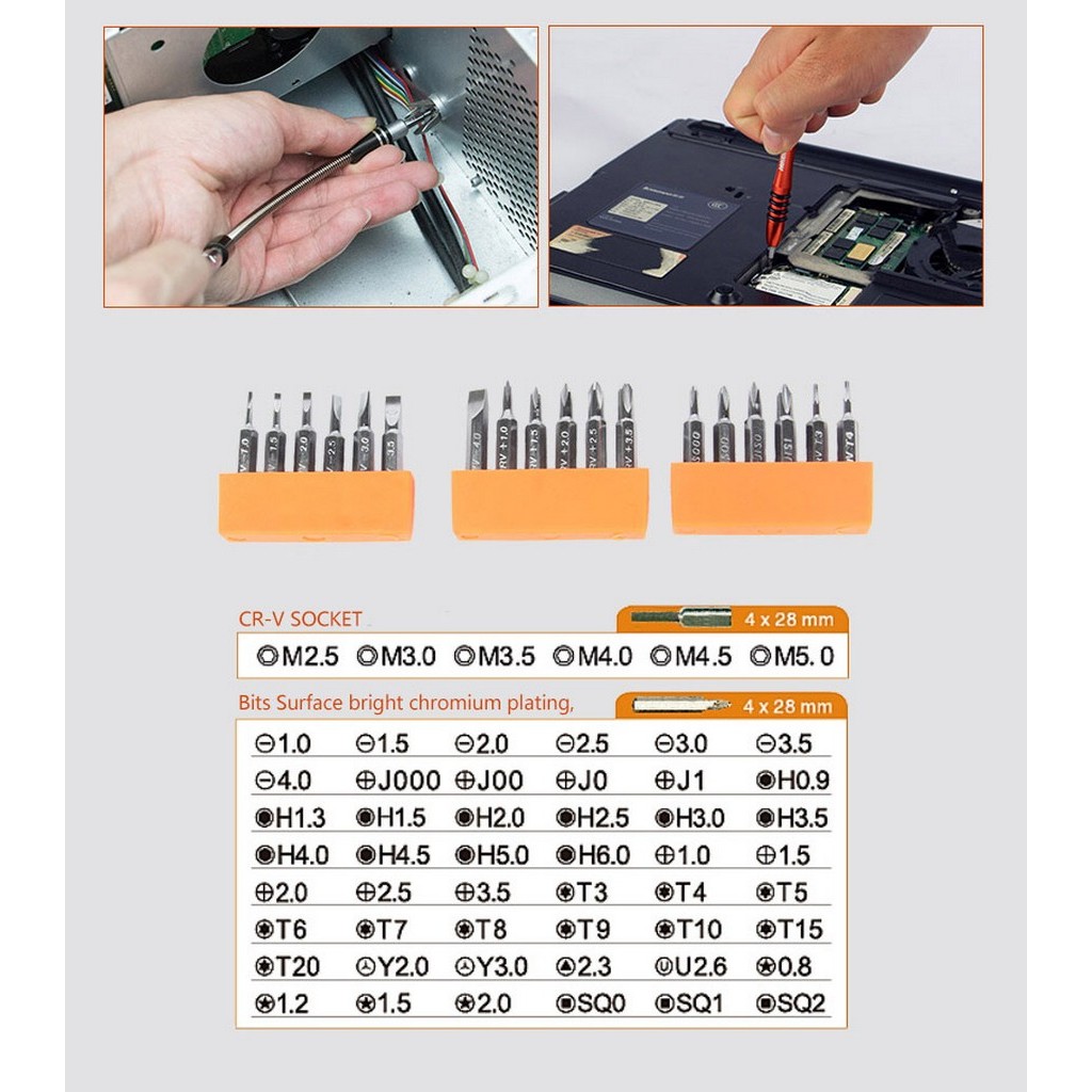Набор инструментов JM-P01 - 74в1. Для ремонта мобильных устройств, телефонов, смартфонов, планшетов и ноутбуков.Набор точных отверток,антистатический браслет,присоска для экрана,захват для мелких предметов,метал.лопаточки