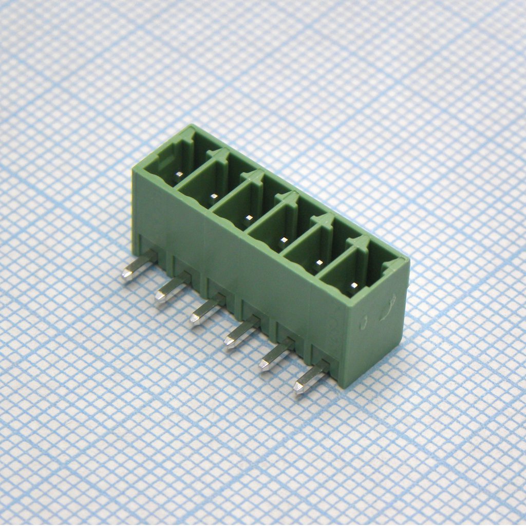 15EDGRC-3.5-06P-14-00A(H) - Разъемный клеммный блок на плату, 6 контактов. Серия 15EDGRC-3.5