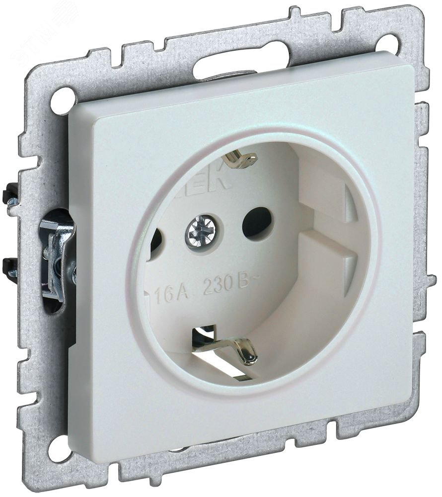 Розетка 1-м СП BRITE РС11-1-0-БрЖ 16А с заземл. без защ. шторки жемчуж. BR-R11-16-K36