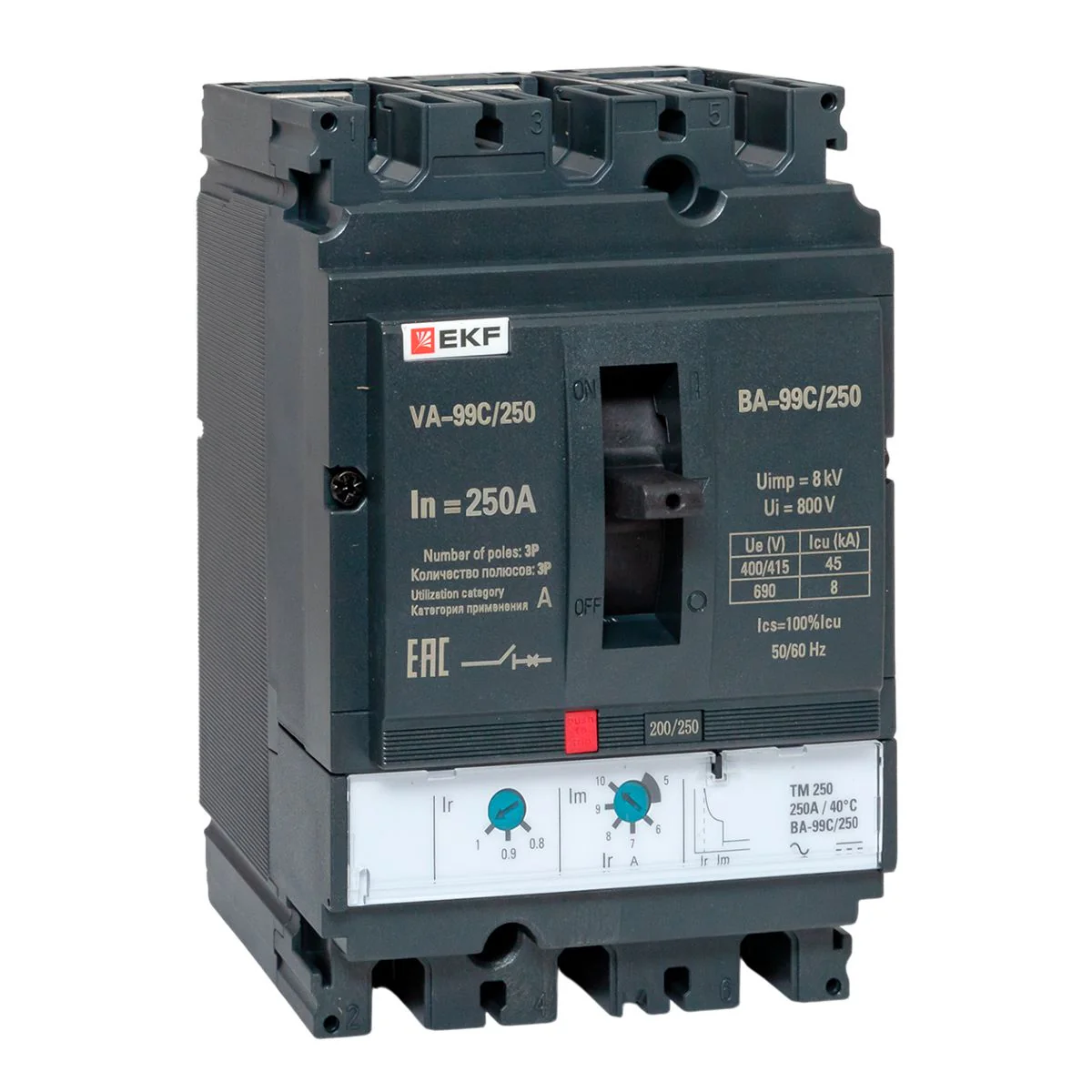 Выключатель автоматический 3п 250/250А 45кА ВА-99C Compact NS PROxima mccb99C-250-250