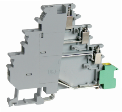 Четырехуровневая клемма UKJ-DLK2.5/JD - Этажная клемма, 4 этажа, тип фиксации провода: винтовой, номинальное сечение: 1,5 мм кв., 8A, 250V, ширина: 6,2 мм, цвет: серый тип монтажа: