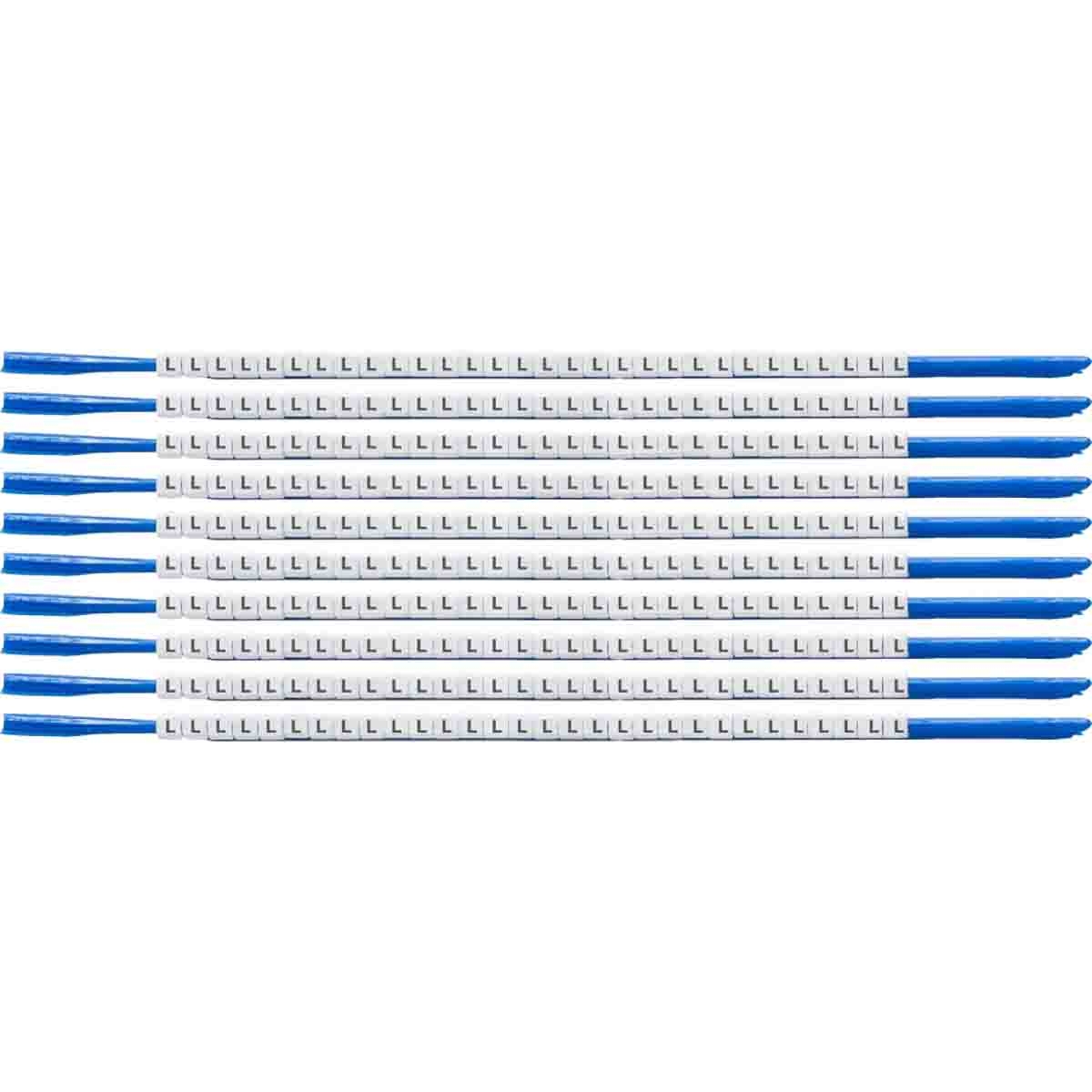 brd133021 - SCN-07-L клипсы белые, 300шт/упак, для провода 1,9-2,4мм диаметра, легенда L