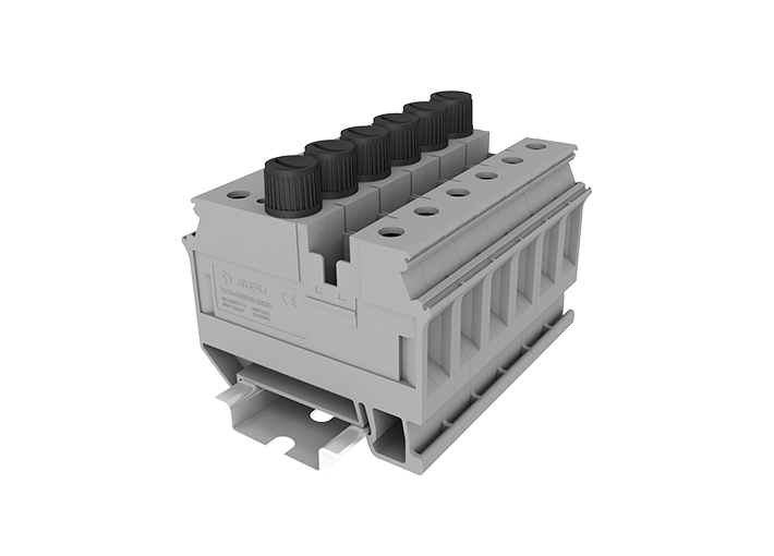 Предохранительная клемма TU10-NF(5X20) - Предохранительная клемма, тип фиксации провода: винтовой, номинальное сечение: 10 мм кв., 6,3A, 800V, ширина: 10,2 мм, цвет: серый, тип монтажа: DIN 35