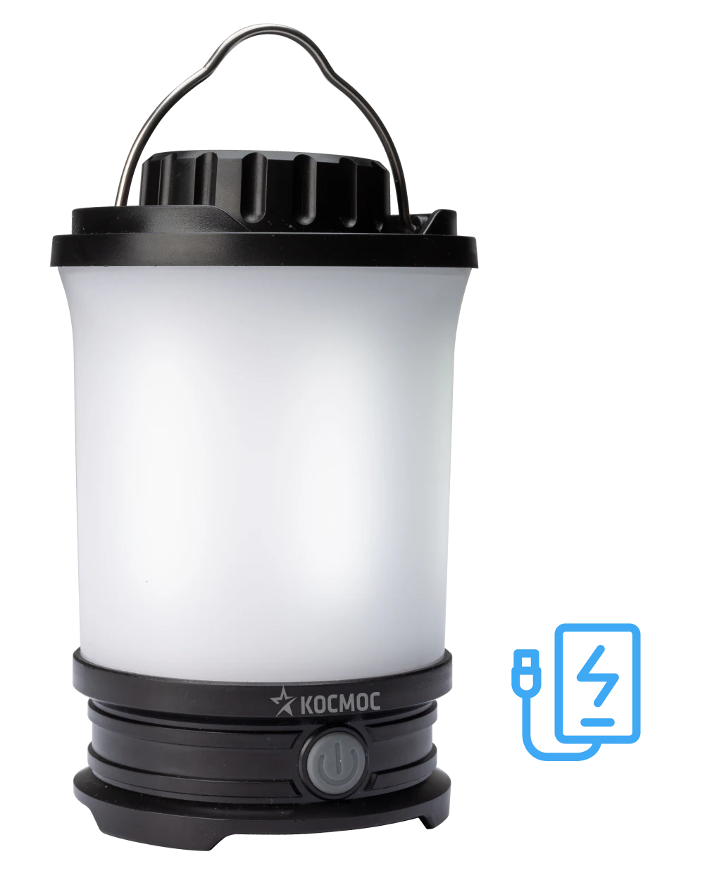 Фонарь кемпинговый аккумуляторный 10Вт LED/съемный Li-ion18650 2х2200mAh/Power-bank/USB-шнур