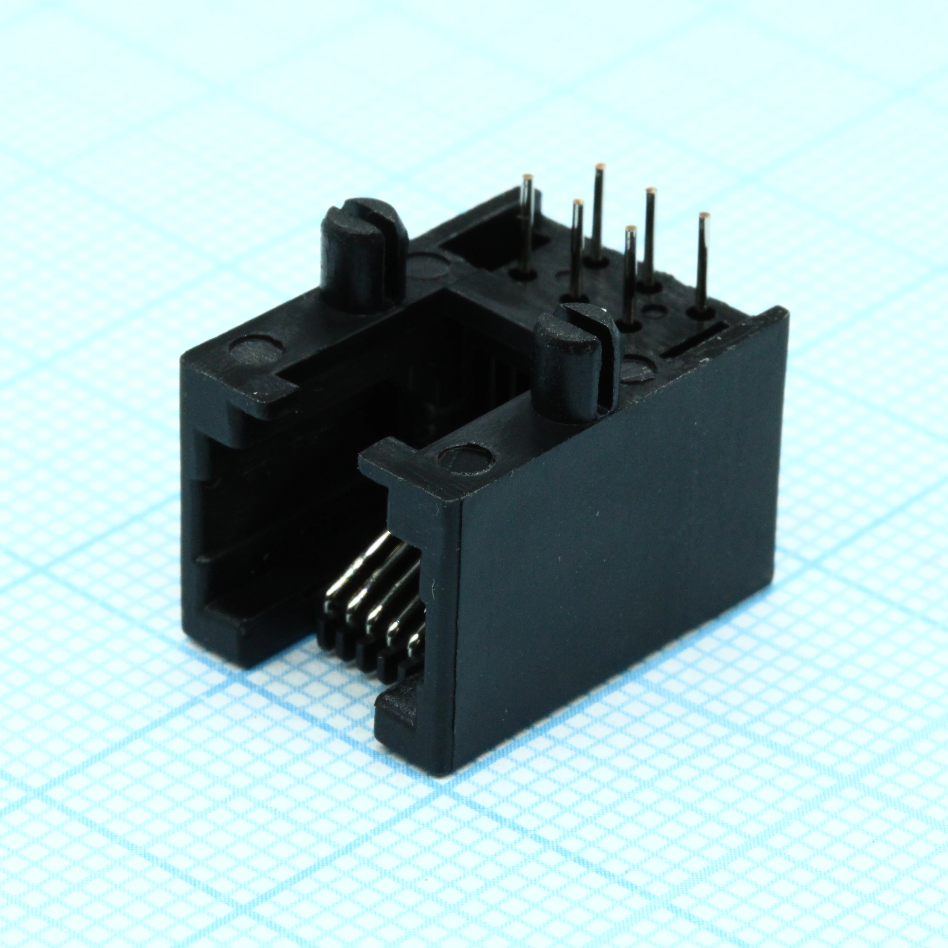 KLS12-136-6P6C-1-01 - PCB Modular Jack 53 Series,6P6C,Black,Fu"