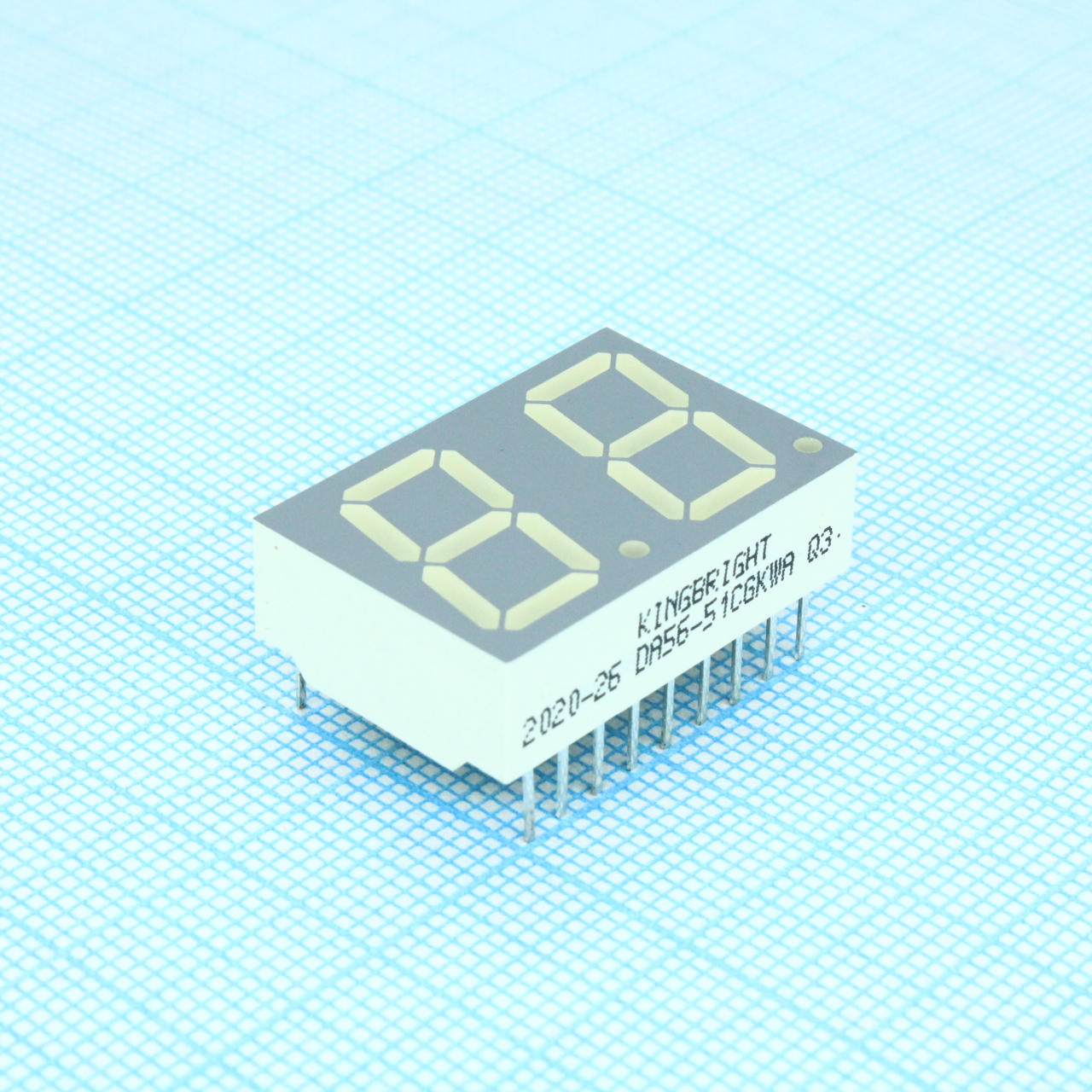 DA56-51CGKWA - 2-х разрядный индикатор 14,22мм/зеленый/570нм/3.6-7.6мкд