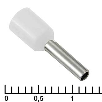 DN01508 WHITE (1.7X8MM) - Наконечник на кабель DN01508, белый, 1.7x8 мм