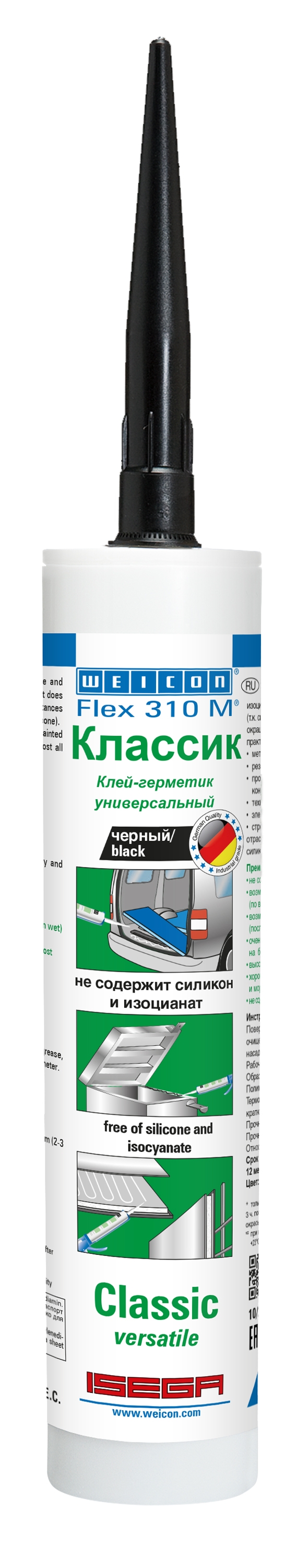 wcn13304310 - 10010024 WEICON Flex 310 M Классик MS-Полимер (310 мл) черный