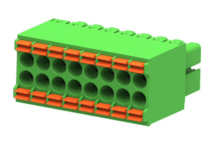 Розеточный разъем на кабель MC-DRT3.5H14P-A-0001 - Розеточный разъем, прямой, 2 этажа, на кабель, шаг: 3.5 мм, 7х2 полюсов, фиксация провода Push-In исполнение: стандартное, 160V, 8A, цвет: зеленый Розеточный разъем на кабель MC-DRT3.5H14P-A-0001 - Розеточный разъем, прямой, 2 этажа, на кабель, шаг: 3.5 мм, 7х2 полюсов, фиксация провода Push-In исполнение: стандартное, 160V, 8A, цвет: зеленый