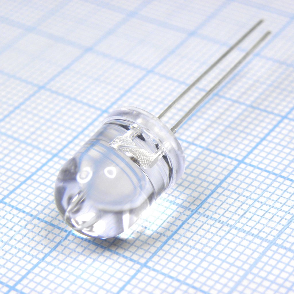 FYL-10013UBC1A - Светодиод 10мм/синий/470нм/5500мкд/прозрачный/20°