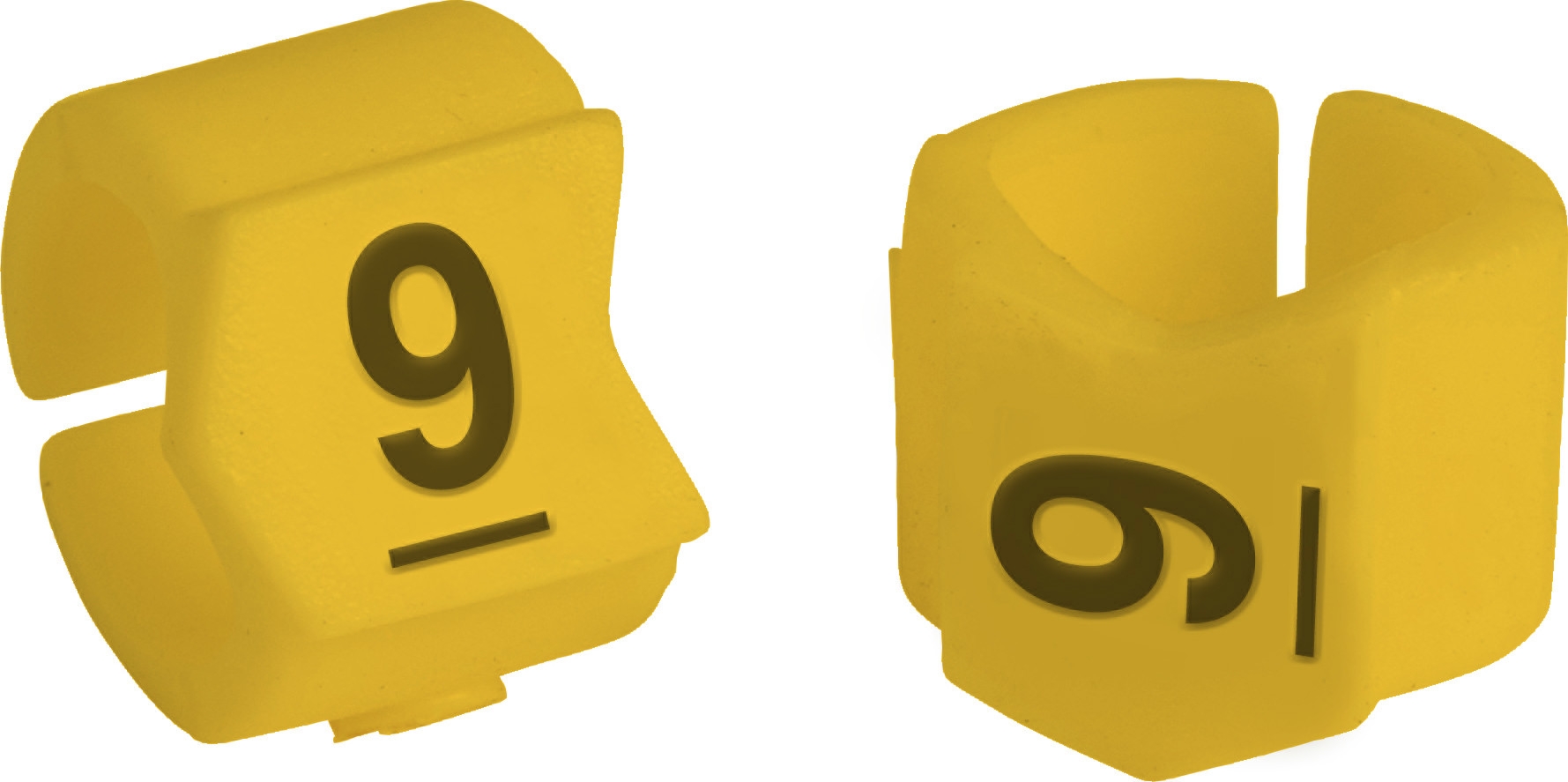 brd333409 - SCNG-23-9 клипсы жёлтые, 50шт/упак, для провода 5,9-8,5мм диаметра, легенда 9