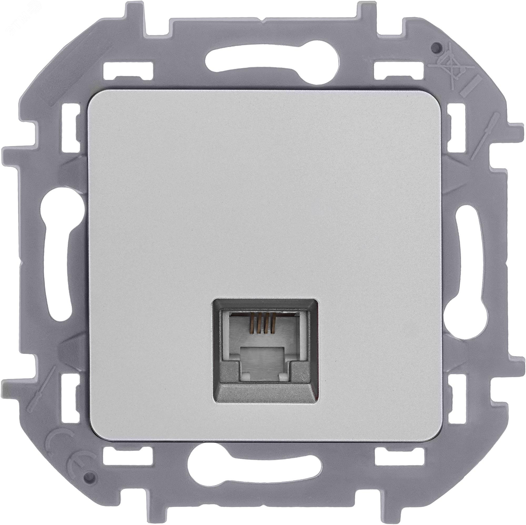 Розетка телефонная Inspiria RJ11 механизм алюм. Leg 673822