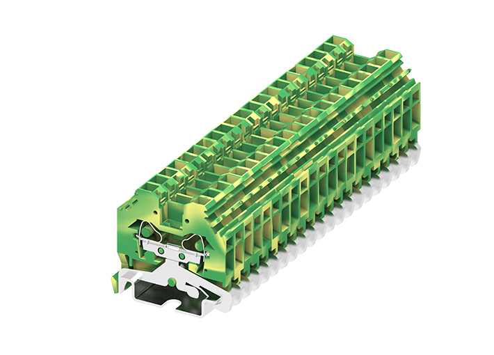 Заземляющая клемма 204907 - Заземляющая клемма, боковой подвод кабеля, TA4, тип фиксации провода: пружинный, номинальное сечение: 4 мм кв., ширина: 6 мм, цвет: желто-зеленый, тип монтажа: DIN 35