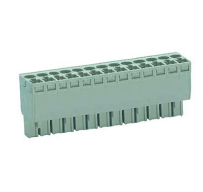 Розетка Wiecon 8113 BFK / 13 TOP K - Розеточный разъем, прямой, на кабель, шаг 5 мм, 13 полюсов, номинальное сечение: 2,5 мм кв., пружинная фиксация провода, 400V, 12А, без маркировки, цвет: серый, серия 8113 BFK