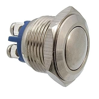 PBS-28B    D-16 MM STEEL - Кнопка антивандальная металлическая, 2А 36В, без фиксации на замыкание, резьба М16