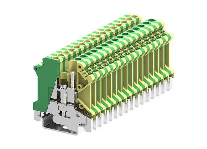 Заземляющая клемма 305903 - Заземляющая клемма, UK4, тип фиксации провода: винтовой, номинальное сечение: 4 мм кв., 32A, 800V, ширина: 6,1 мм, цвет: желто-зеленый, тип монтажа: DIN 35