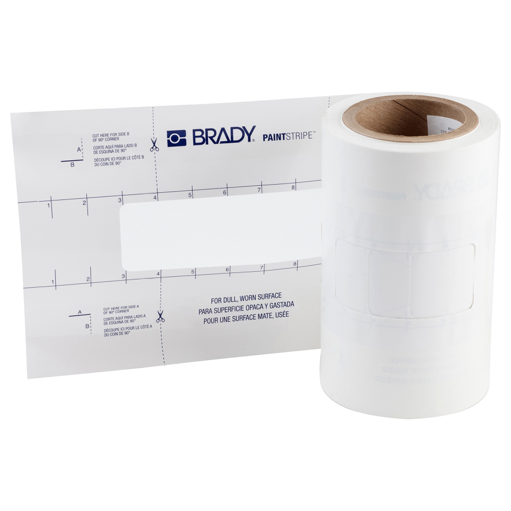 gws148812 - Трафарет для напольной разметки краской. Пунктирная линия 203.2 х 50.8 мм.75 пунктиров. Ширина рулона 50.8 мм, 30.50 м длина. Полиэстер B-519 (усиленный). PaintStripe.