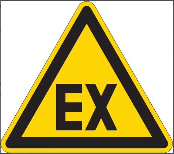 gws227309 - PIC 313 Предупреждающий знак безопасности "Взрывоопасная атмосфера(ЕХ)", 100 мм, 250 шт/рул, B-7541(ламинированный полиэстер)"