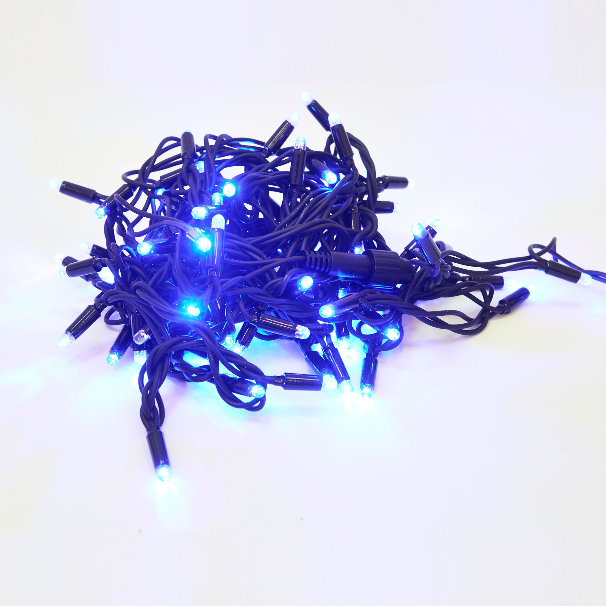 Гирлянда светодиодная с эффектом мерцания 10м Соединяемая 120 светодиодов Синий и белый свет Провод черный ULD-S1000-120/TBK BLUE-WHITE IP67 ТМ Uniel UL-00010895