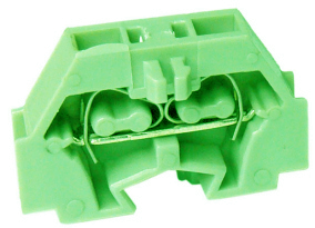 Клемма MINI UJ2-1.5N(GN) - Мини клемма, тип фиксации провода: пружинный, номинальное сечение: 1,5 мм кв., 17,5A, 400V, 5 цвет: зеленый, тип монтажа: в зависимости от торцевой крышки