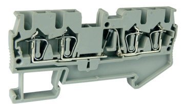 Клемма с диодом UJ5-2.5/2X2D/CE - Клемма с диодом, 4 точки подключения в клемме, серия E, тип фиксации провода: пружинный, номинальное сечение: 2,5 мм кв., 1A, 500V, ширина: 5,2 мм, цвет: серый, стандарт GB/T14048.1, тип монтажа: DIN 35