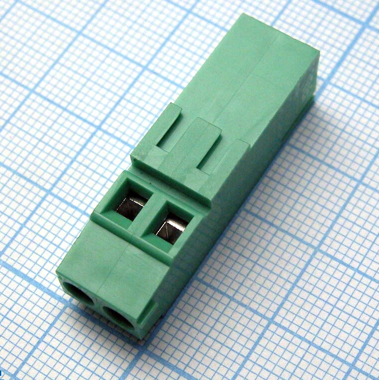 DG500HH-5.08-02P-14-00A(H) - Винтовой клеммный блок c рельефной обоймой, 2 контакта. Серия DG500HH-5.08