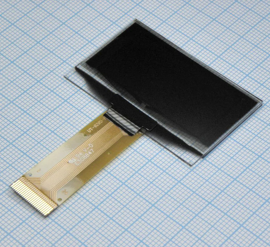 MI12864GO - OLED 1,54'', 128x64, желтый, интерфейс: 8-битная параллельная, 4SPI, I2C, разъем FPV-WHB-24, VDD = 2,4 ... 3,5 В, -30 ... 70C