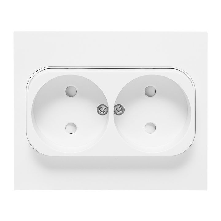 Розетка 2-м СП Стокгольм 10А IP20 без заземл. защ. шторки бел. PROxima EXR10-102-10