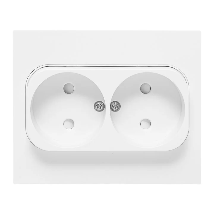 Розетка 2-м СП Стокгольм 10А IP20 без заземл. защ. шторки бел. PROxima EXR10-102-10