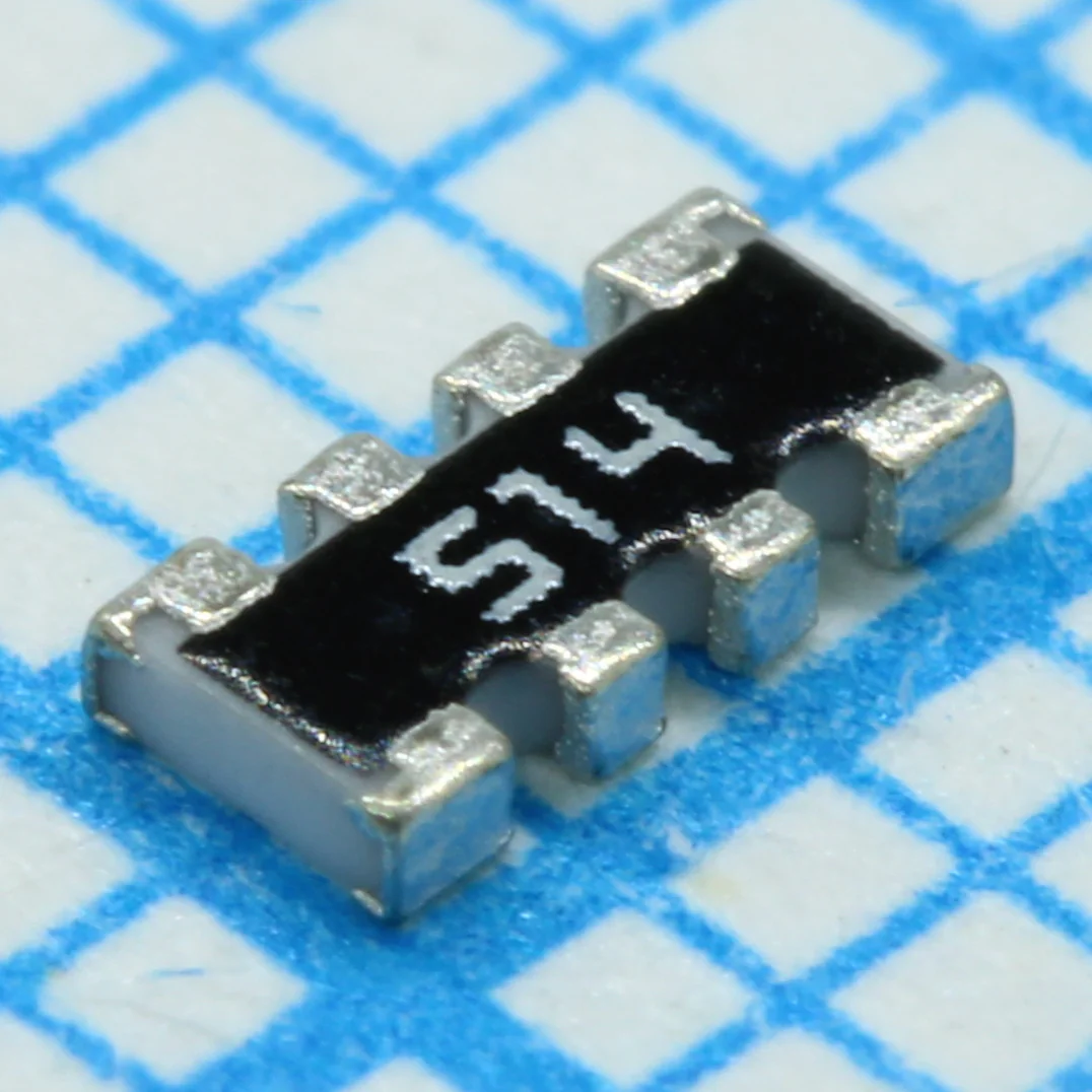 YC164-JR-07510KL - ЧИП-резистор толстопленочный сборка 510кОм ±5% ±200ppm/°C защитное покрытие 8-Pin 1206(4 X 0603)  лента на катушке