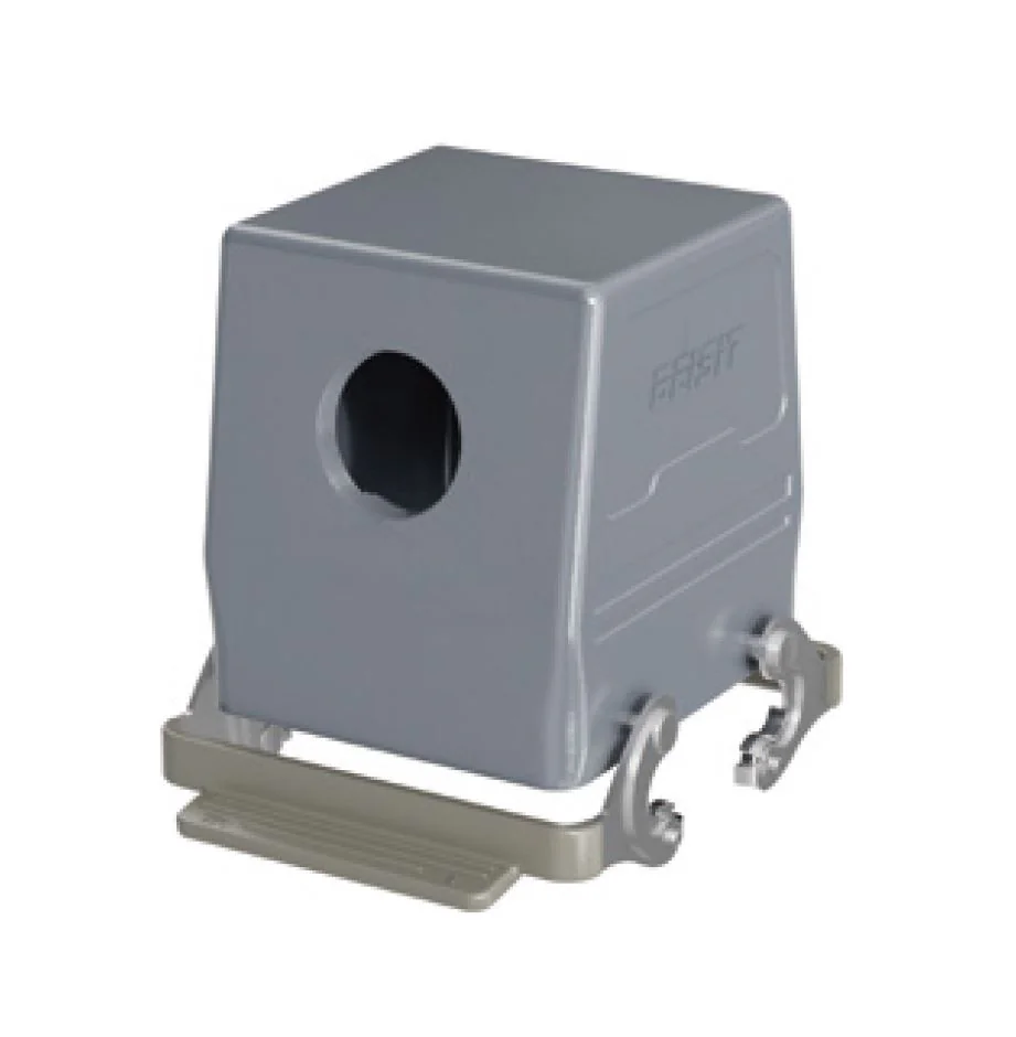 Крышка разъема H32B-SO-2L-M50 - Крышка разъема на кабель, типоразмер 32B, стандартное исполнение, без уплотнителя, 1 отверстие с резьбой для кабельных вводов M50x1,5, с боковым расположением, с двумя защелками, материал корпуса: алюминиевый сплав