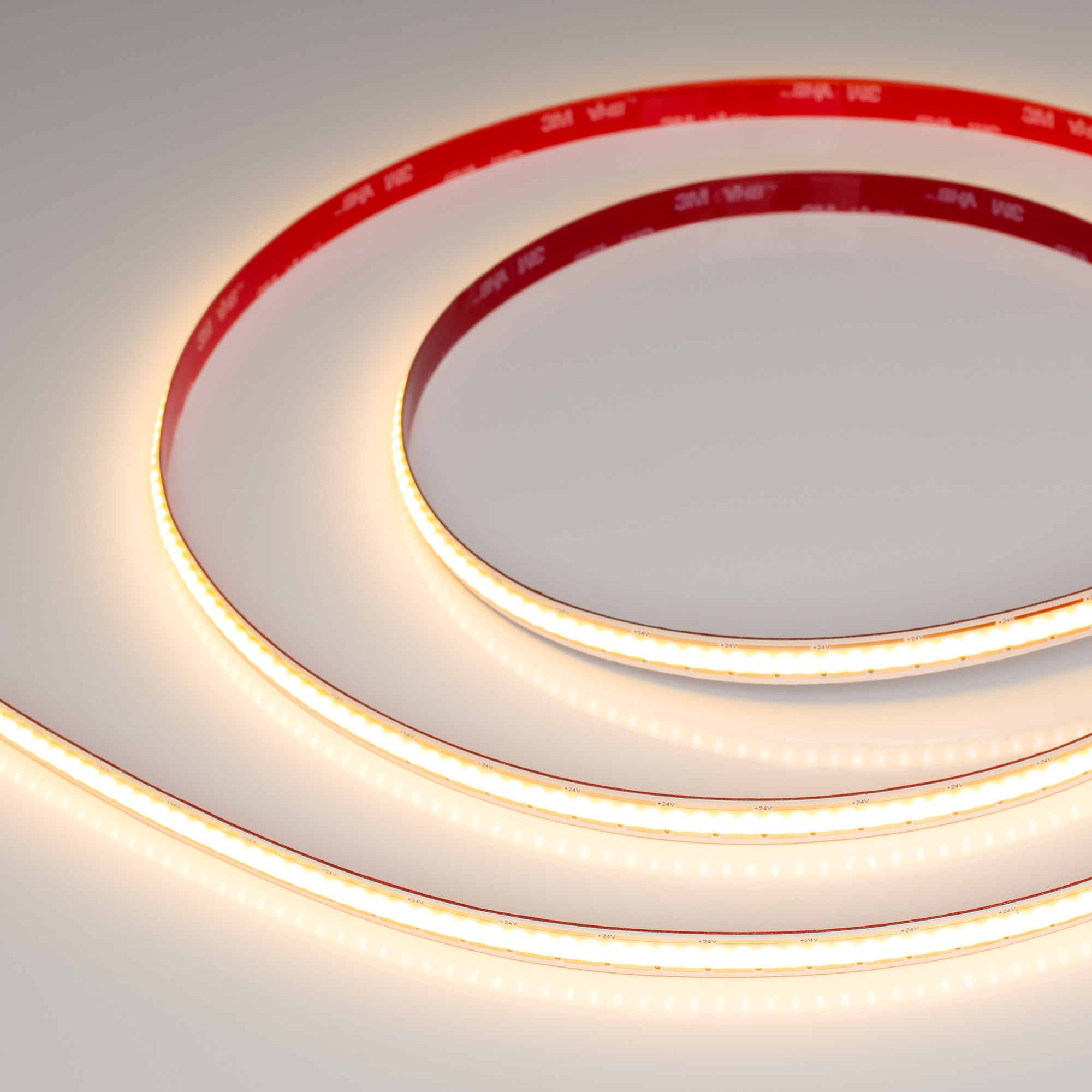 Лента COB-X480-10mm 24V Warm2700 (10 W/m, IP20, 5m, FreeCut) 044197 - Лента COB сплошной засветки без видимых светодиодов. Светодиоды CSP 480 шт/м. Цвет свечения ТЕПЛЫЙ 2700K, высокий индекс цветопередачи CRI>90, угол 160°. Мощность 10 Вт/м, питание 24 В.