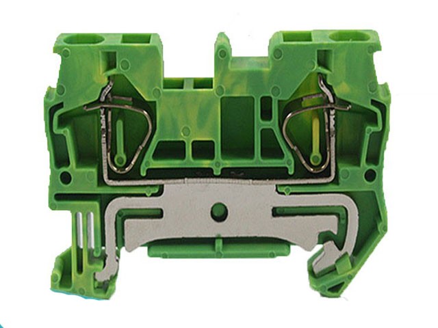 Заземляющая клемма JUT3-4PE - Заземляющая клемма, тип фиксации провода: пружинный, номинальное сечение: 4 мм кв., 800V, ширина: 6,2 мм, цвет: желто-зеленый, тип монтажа: DIN35