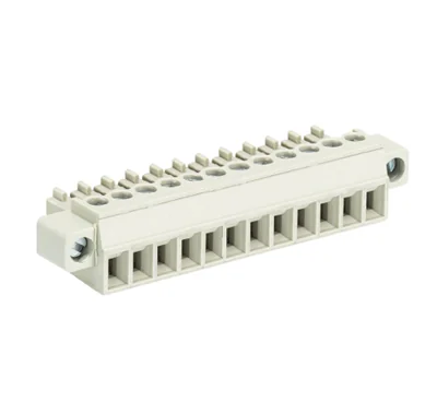 Розетка Wiecon 8513 B / 12 F OB - Розеточный разъем, угловой, на кабель, с монтажными фланцами, шаг 3,5 мм, 12 полюсов, номинальное сечение: 1,5 мм кв., винтовая фиксация провода, 250V, 8А, без маркировки, цвет: серый, серия 8513 B