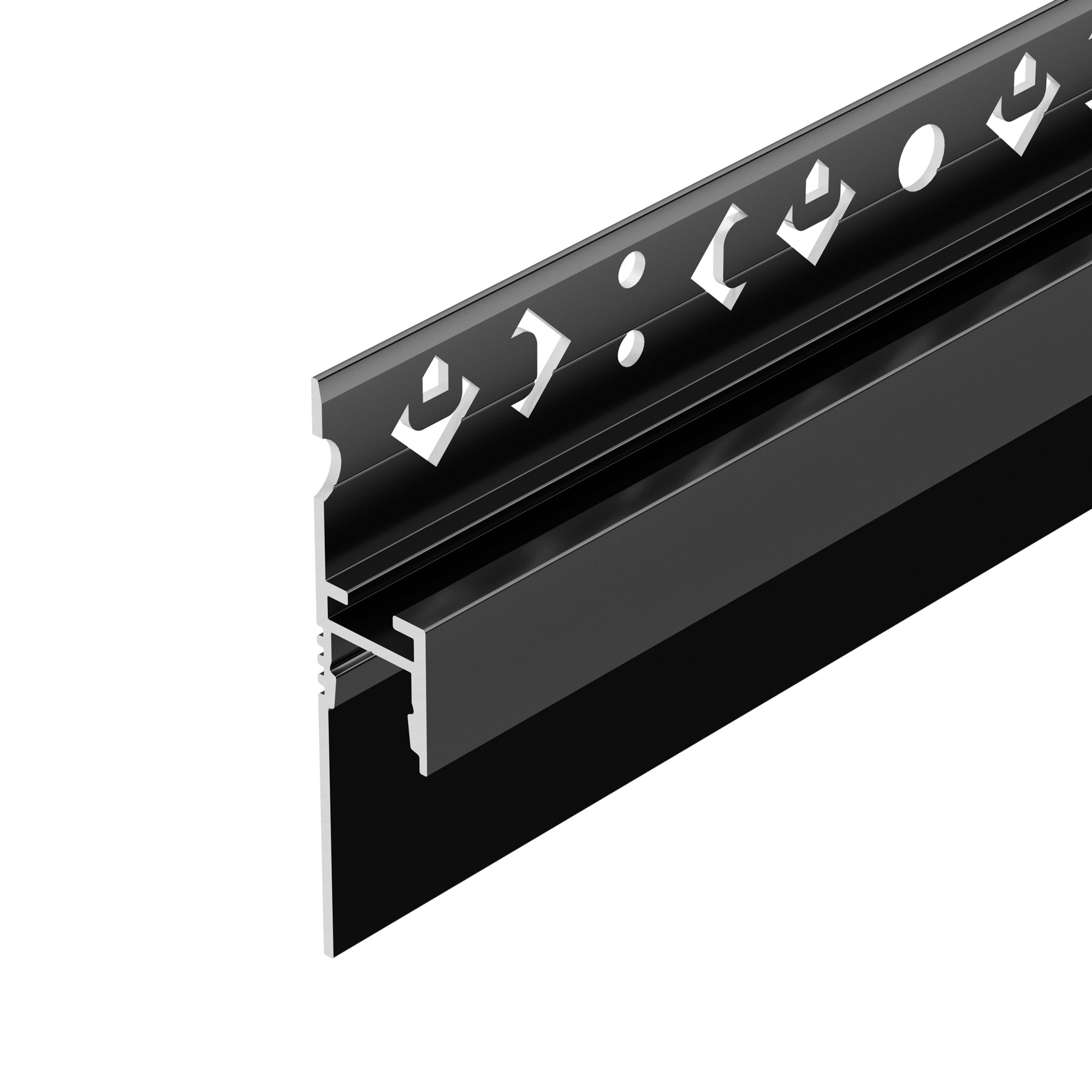 Профиль ARH-PLINTUS-FANTOM-2000 BLACK 038550 - Алюминиевый профиль для светодиодных лент и линеек, для подсветки стен и пола по периметру. Цвет - черный RAL9005 (порошковая окраска). Габаритные размеры (LхWхH): 2000x13,2x60 мм. Ширина площадки для ленты 9