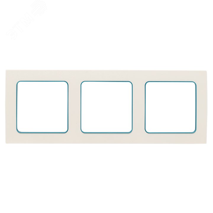 Стокгольм Рамка 3-местная белая с линией цвета синий PROxima EAM-G-304-30